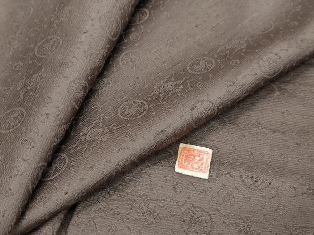 平和屋着物●京都・西陣 織元ブランド 秦流舎 お召 星座 紫鳶色 正絹 逸品 DABI2286ud