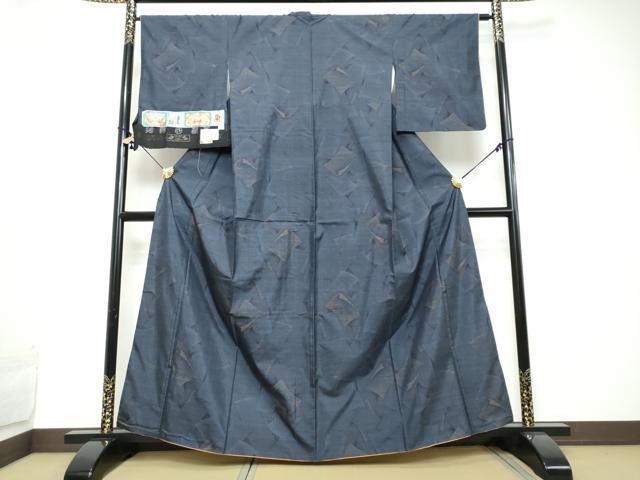 平和屋着物●本場大島紬 9マルキ 古代染色純泥染 色紙重ね文 鈴乃屋扱い 宮脇廉太郎商店謹製 証紙付き 正絹 逸品 DABI2288ud