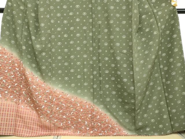 平和屋着物●訪問着 花蝶文 暈し染め 金彩 正絹 逸品 DABI2292ud