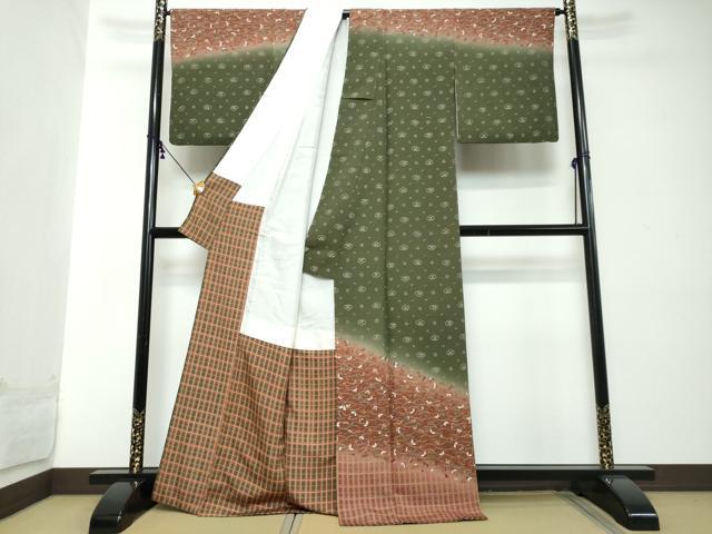 平和屋着物●訪問着 花蝶文 暈し染め 金彩 正絹 逸品 DABI2292ud