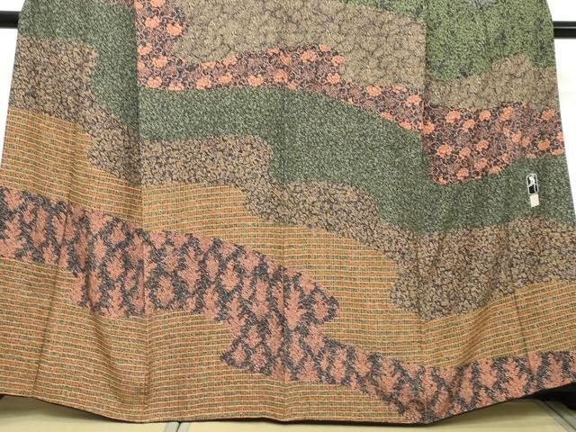 平和屋着物●東京染伝統工芸士 金田昇 訪問着 道長草花文 正絹 逸品 DABI2294ud