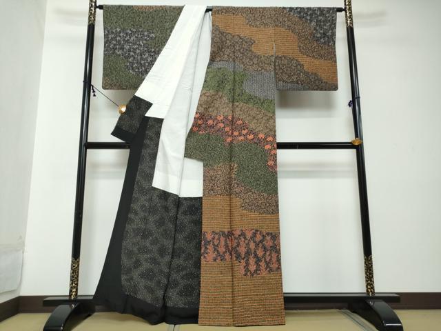 平和屋着物●東京染伝統工芸士 金田昇 訪問着 道長草花文 正絹 逸品 DABI2294ud