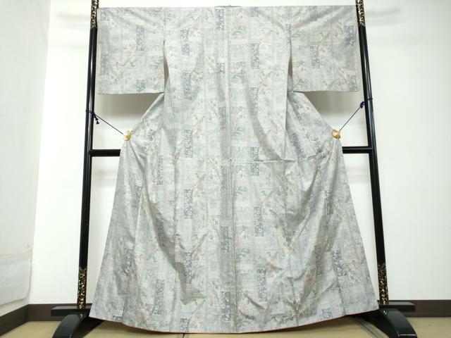 平和屋着物●本場大島紬 総絣 短冊草花文 正絹 逸品 DABI2301ud