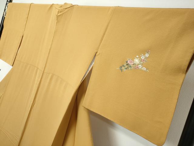 平和屋着物●訪問着 総刺繍 雪輪草花文 金糸 正絹 逸品 DABI2308ud