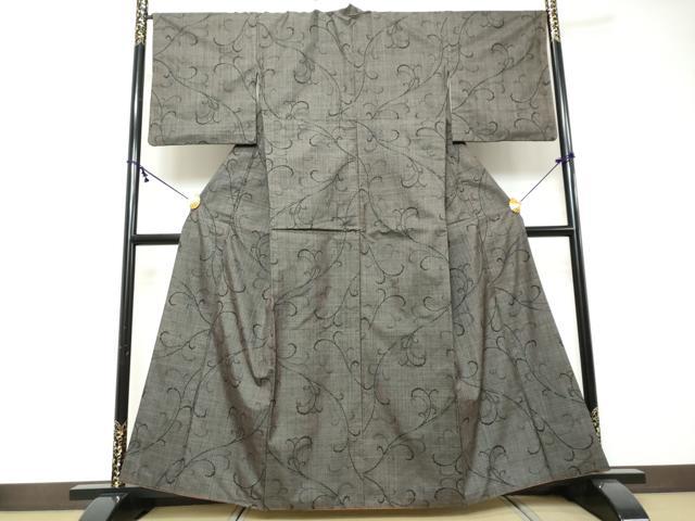 平和屋着物●本場大島紬 7マルキ 唐草文 正絹 逸品 DABI2309ud