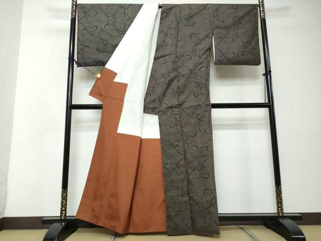 平和屋着物●本場大島紬 7マルキ 唐草文 正絹 逸品 DABI2309ud