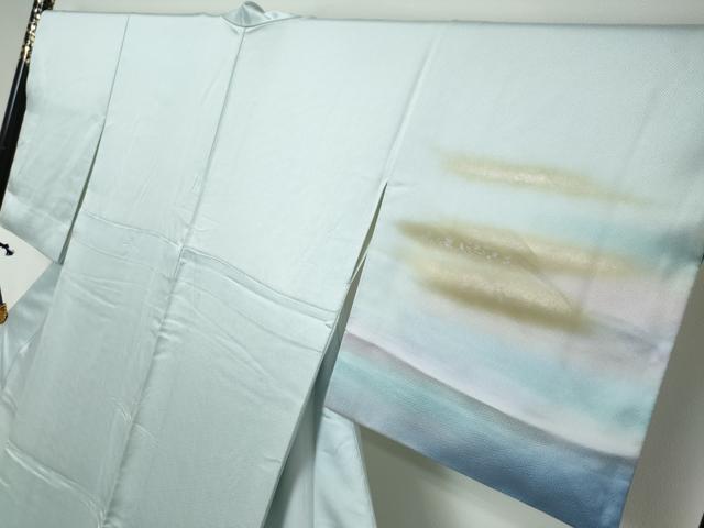 平和屋着物●訪問着 駒刺繍 楽器花鳥文 暈し染め 金銀彩 正絹 逸品 DABI2312ud