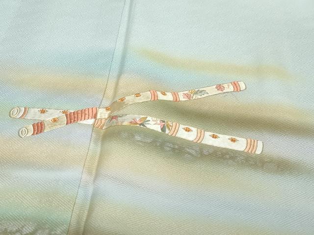 平和屋着物●訪問着 駒刺繍 楽器花鳥文 暈し染め 金銀彩 正絹 逸品 DABI2312ud