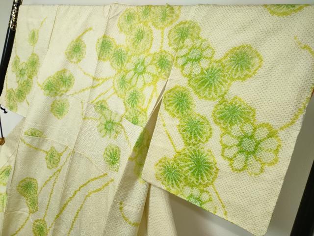 平和屋着物●訪問着 総絞り 枝花文 正絹 逸品 DABI2316ud