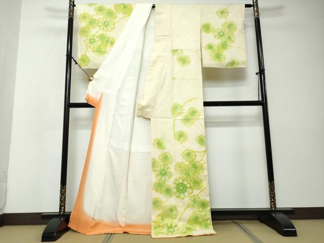 平和屋着物●訪問着 総絞り 枝花文 正絹 逸品 DABI2316ud