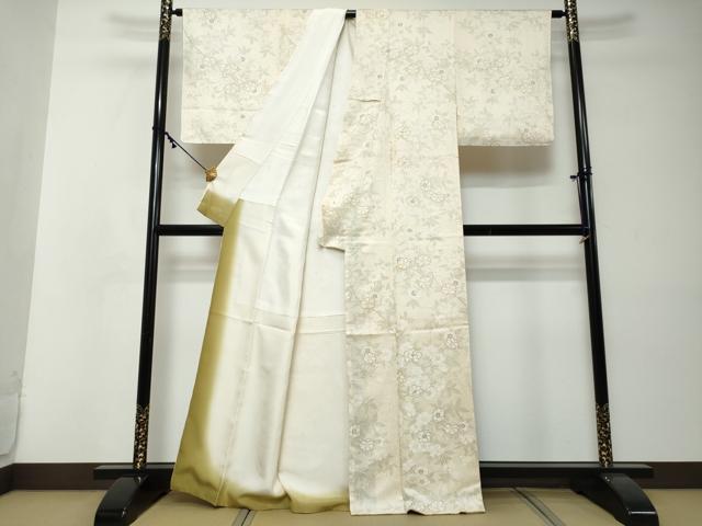平和屋着物●上質な小紋 草花文 正絹 逸品 DABI2327ud