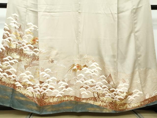 平和屋着物●豪華色留袖 立波小舟文 金彩 正絹 逸品 DABI2332ud