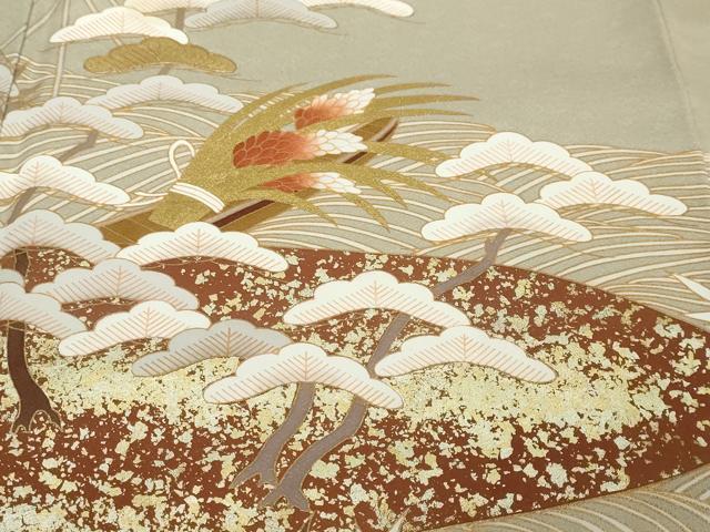 平和屋着物●豪華色留袖 立波小舟文 金彩 正絹 逸品 DABI2332ud