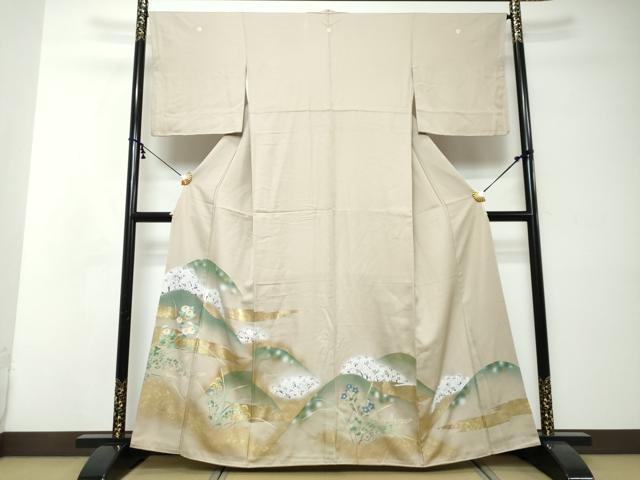 平和屋着物●豪華色留袖 遠山草花文 暈し染め 金彩 正絹 逸品 DABI2334ud
