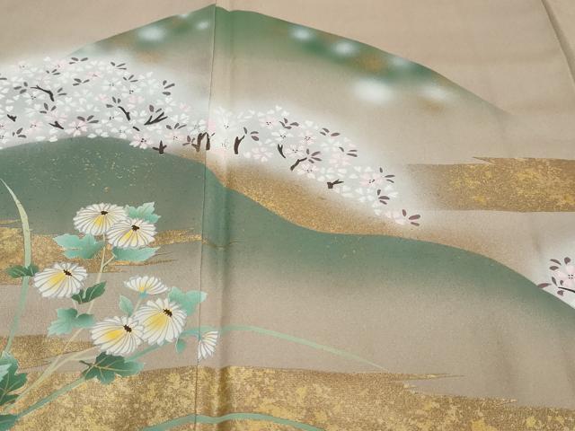 平和屋着物●豪華色留袖 遠山草花文 暈し染め 金彩 正絹 逸品 DABI2334ud