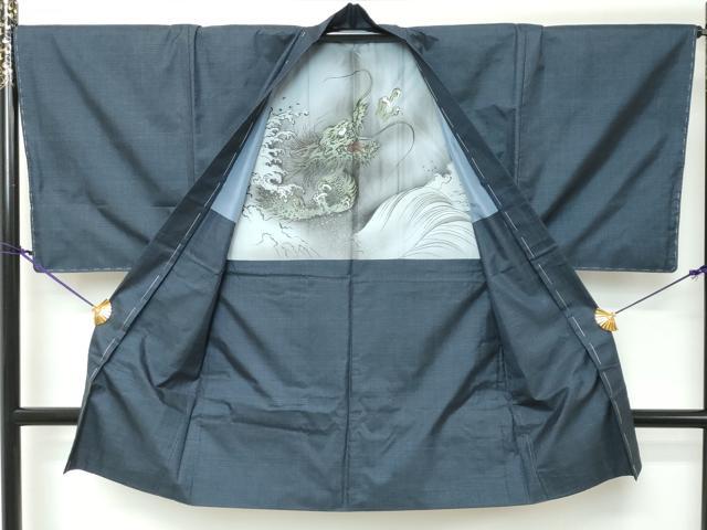 平和屋着物●男性 本場大島紬 アンサンブル 長羽織 100亀甲 総詰め 正絹 逸品 未使用 DABI2341ud