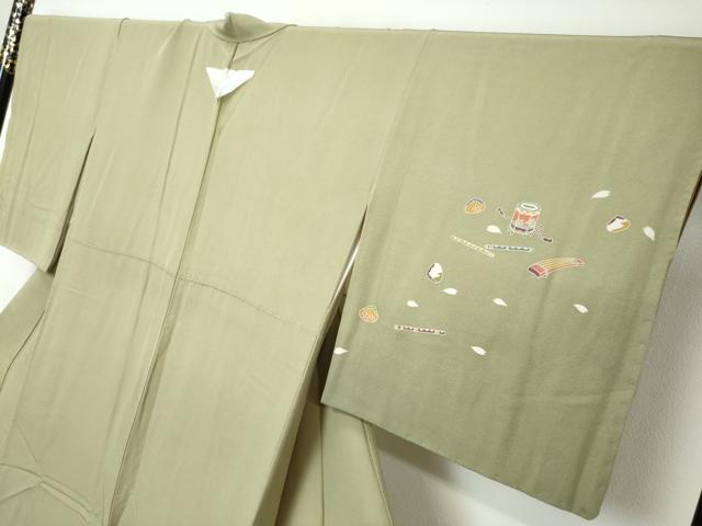 平和屋着物●訪問着 友禅 貝桶楽器花文 暈し染め 正絹 逸品 未使用 DABI2350ud