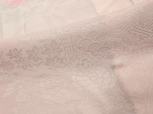 平和屋着物●振袖用長襦袢 無双仕立て 扇面草花地紋 暈し染め 正絹 逸品 DABI2351ud