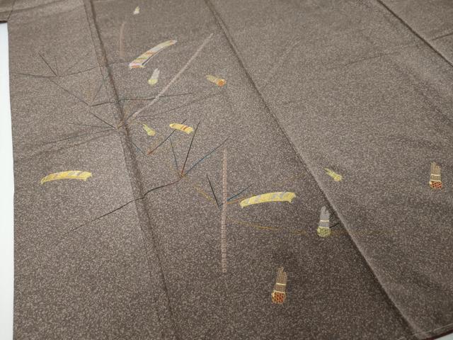 平和屋着物●訪問着 駒刺繍 楽器文 金糸 正絹 逸品 未使用 DABI2353ud