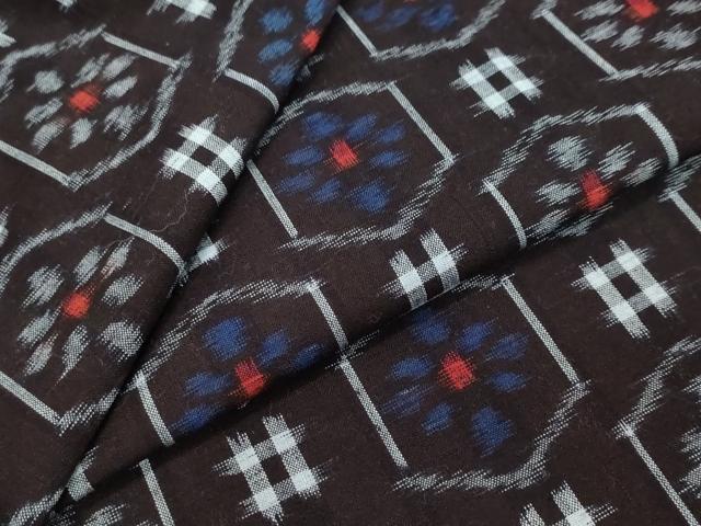 平和屋着物●久留米絣 単衣 亀甲花文 綿 逸品 DABI2364ud