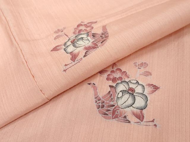 平和屋着物●上質な小紋 紬地 絞り 花鳥文 正絹 逸品 DABI2377ud