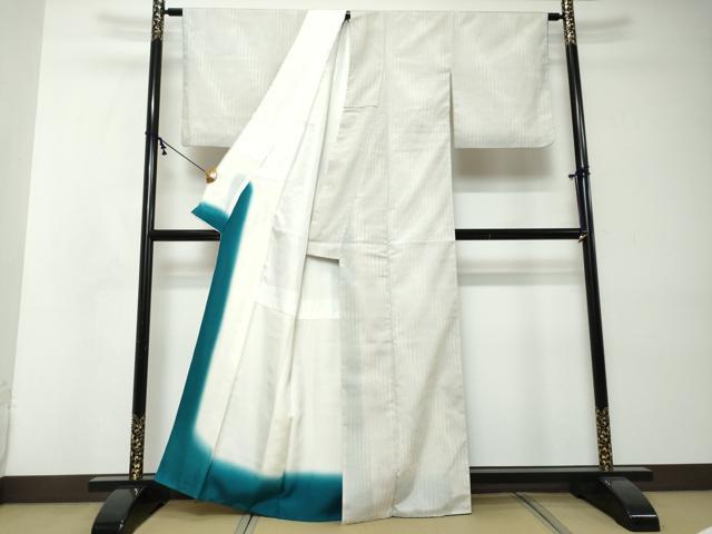 平和屋着物●本塩沢 110亀甲 霞文 正絹 逸品 DABI2380ud