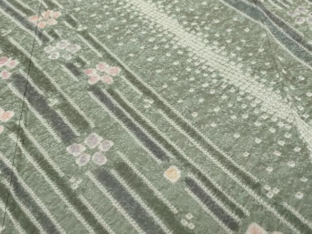 平和屋着物●訪問着 総絞り 舞花文 暈し染め ますいわ屋扱い 正絹 逸品 DABI2388ud