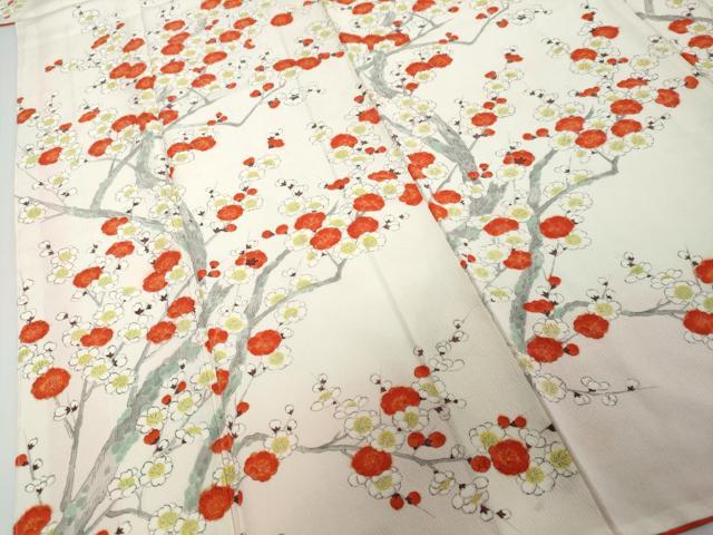 平和屋着物●小振袖 二尺袖 手描き 枝梅文 正絹 逸品 DABI2391ud