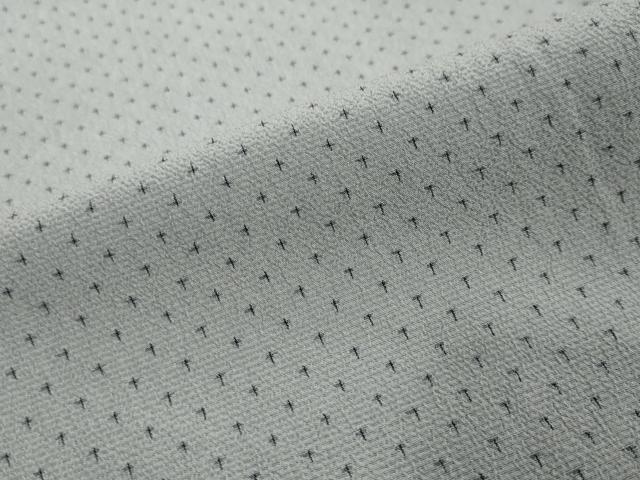 平和屋着物●本塩沢 背抜き仕立て 十字絣 正絹 逸品 DABI2392ud