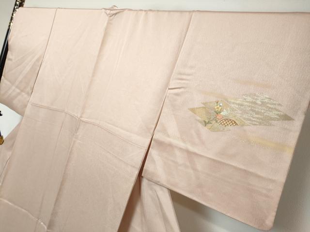 平和屋着物●訪問着 刺繍 松皮菱草花文 暈し染め 金銀彩 正絹 逸品 DABI2400ud