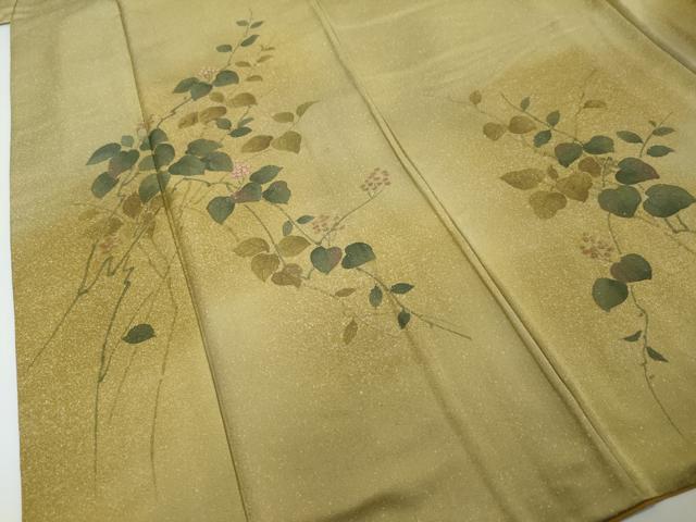 平和屋着物●訪問着 刺繍 蔦の葉文 暈し染め 正絹 逸品 DABI2408ud
