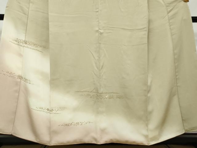 平和屋着物●訪問着 駒刺繍 箔散らし文 暈し染め 金銀彩 正絹 逸品 DABI2409ud