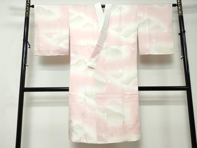 平和屋着物●長襦袢 無双仕立て 舞桜地紋 暈し染め 正絹 逸品 DABI2418ud