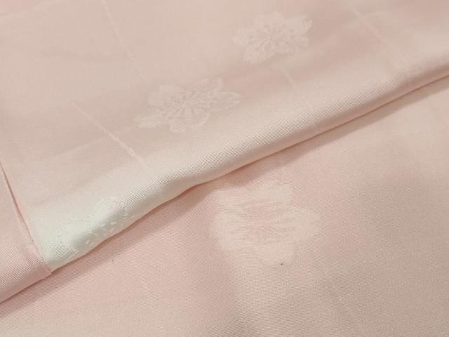 平和屋着物●長襦袢 無双仕立て 舞桜地紋 暈し染め 正絹 逸品 DABI2418ud