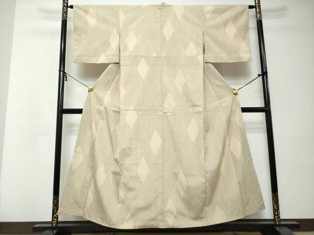平和屋着物●本塩沢 110亀甲 菱文 正絹 逸品 DABI2422ud