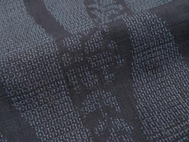平和屋着物●結城紬 80亀甲 立涌草花文 正絹 逸品 DABI2427ud