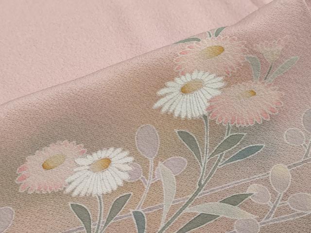 平和屋着物●訪問着 友禅 作家物 草花文 暈し染め 正絹 逸品 DABI2434ud