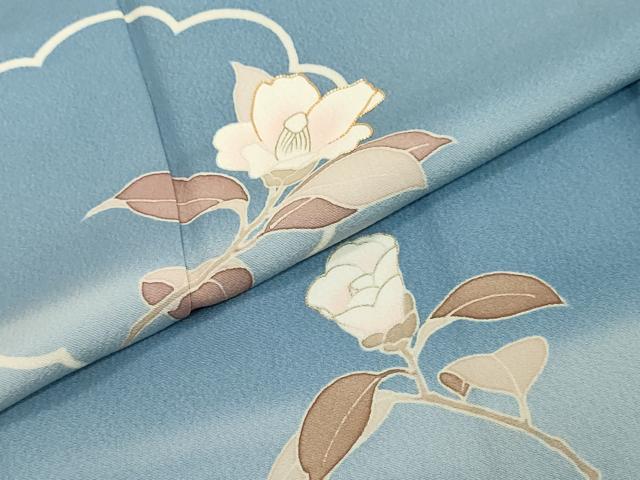 平和屋着物●訪問着 駒刺繍 雪輪草花文 暈し染め 金彩 鈴乃屋扱い 正絹 逸品 DABI2435ud