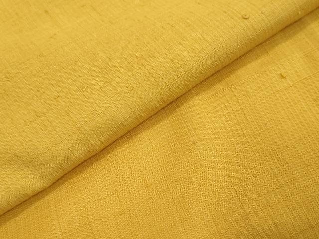 平和屋着物●結城紬 黄金色 正絹 逸品 DABI2438ud