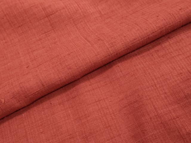 平和屋着物●結城紬 茜色 正絹 逸品 DABI2439ud