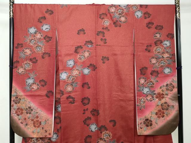 平和屋着物●豪華振袖 駒刺繍 花車文 暈し染め 銀彩 金通し地 正絹 逸品 DABI2447ud