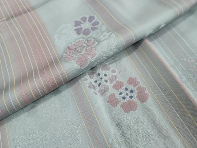 平和屋着物●上質な小紋 地紋起こし 草花文 正絹 逸品 DABI2454ud