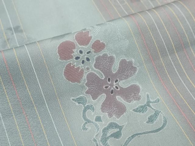 平和屋着物●上質な小紋 地紋起こし 草花文 正絹 逸品 DABI2454ud