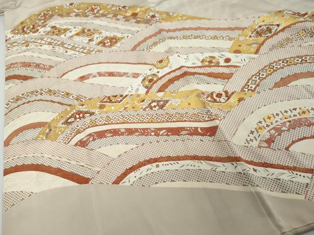 平和屋着物●豪華色留袖 駒刺繍 吉祥飛鶴花文 金彩 伊勢丹扱い 正絹 逸品 DABI2463ud
