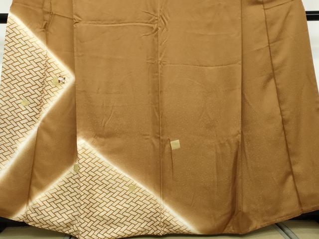 平和屋着物●訪問着 刺繍 鹿の子箔散らし草花文 暈し染め 金彩 正絹 逸品 DABI2465ud