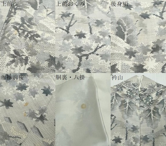 平和屋着物●本場大島紬 白大島 総絣 樹林風景文 正絹 逸品 DABI2470ud