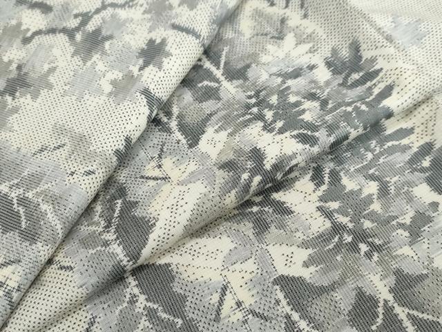 平和屋着物●本場大島紬 白大島 総絣 樹林風景文 正絹 逸品 DABI2470ud