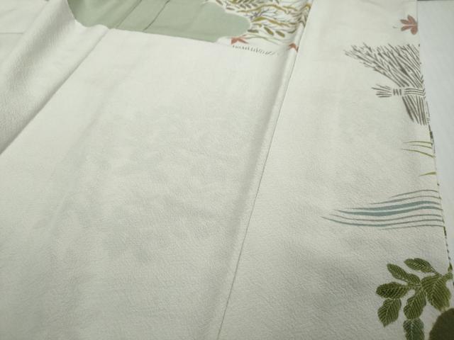 平和屋着物●訪問着 胴抜き仕立て 流水草花文 正絹 逸品 DABI2474ud
