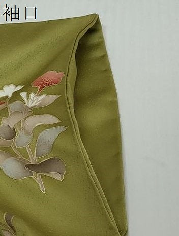 平和屋着物●訪問着 駒刺繍 草花文 金彩 正絹 逸品 DABI2487ud