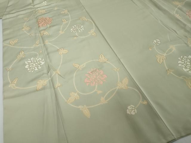平和屋着物●訪問着 駒刺繍 花唐草文 金彩 正絹 逸品 未使用 DABI2491ud